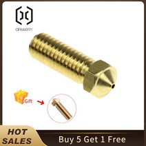 포병 5pcs 3d 프린터 원래 화산 황동 노즐 0.20.30.40.50.60.81.01.2mm sidewinder x1 amp 천재, 1.0mm