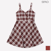 스파오 (QR) 체크 랩 뷔스티에 원피스_SPOW84TG81