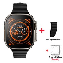 2Pcs/3Pcs/4Pcs ZD8 울트라 맥스 스마트 워치 2.08 "망막 스크린 시리즈 8 49mm 티타늄 합금 NFC ECG, 08 add Alpine Black_02 3 PCS