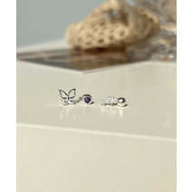 [silver925 자체제작] 보라 나비 별 피어싱 귀걸이 3종 세트 (1color)