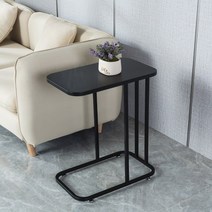 커피 원형 탁자 대리석 좌탁 미용실 철제 티 사이드, 검은색