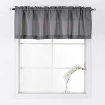 Valea Home Waffle Woven Textured Kitchen Valance Curtains Water Repellent Bathroom Window Covering (, 1