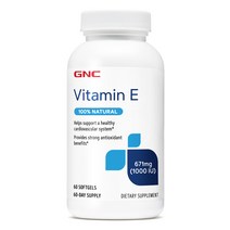 GNC 비타민E 671mg 1000IU 60정 1병, 1개, 기본