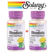 (!+1) 솔라레이 로디올라 돌꽃 홍경천 뿌리 추출물 로사빈 아답토젠 500mg 60 베지캡슐 2팩