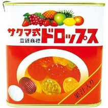 사쿠마 제과 캔 드롭 레트로 옛날 사탕 드롭프스 깡통캔디 75g x 10개입 박스 일본, 기본
