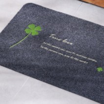 출입문 네잎클로버 미니 발매트 신발 흙 먼지털이 발판, 레드