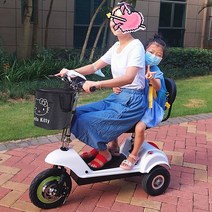 전기 세발자전거 접이식 삼륜스쿠터 유아동반 등원, 상세 페이지 참고, 카무플라주 핑크 36V