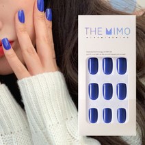 THEMIMO 더미모 말랑 착붙 네일팁 24tips 단색 컬러 붙이는네일팁 국내제작 인조손톱 풀팁, 더미모네일 04.블루, 1개