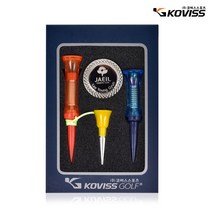 코비스 골프선물세트 골프티+레이저각인 볼마커 세트, 1세트