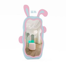 곰돌이 전신거울 곰모양 베어브릭거울 토끼 전신 거울 소녀 침실 드레싱 스타일 홈 귀 귀여운 바닥 의류 매장 피팅, 5. 파란토끼 (120*200cm) - 기타 - 없음