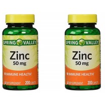 Spring Valley Zinc 50mg 스프링 벨리 아연 면역력 건강 200정 2팩, 1개, 상품상세 참조