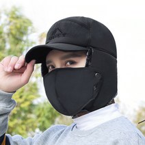 겨울 남자 여자 공용 군밤모자 귀달이 귀도리 털 방한 트루퍼 커플 모자+마스크set