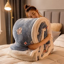 QINGHAIZHEN 겨울용 가벼운 양털극세사 이블 _b31