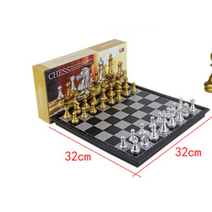 고급 체스 세트 게임 원목 체스판 자석 보드게임 chess Chess chessset 판이있는 중세 골드 실버 조각 마그네틱 보드 피규어, 상자 포함 32-32cm