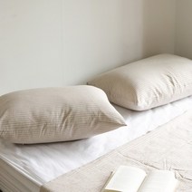 포홈 린넨포그 라인 썸머홑겹 베개커버