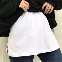 a라인스커트 여성 코튼 화이트 블랙 가짜 셔츠 테일 불규칙 스커트 거짓 블라우스 밑단 DIY 분리형 a 라인 언더