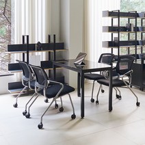 TS-04 강화유리 철제책상 사무용가구 데스크 테이블 1200 1400 1500 1600, 블랙프레임-화이트유리