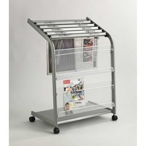 신문 걸이 거치대 철제 잡지 꽂이 이동식 매거진 랙, 720 실버 화이트, 720 실버 화이트