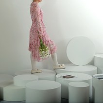 원기둥 스툴 작품 받침대 라이브 촬영용 전시 소품 다이 디피, 5.직경60높이50cm 흰색  사진참조