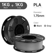 휴비나인 3d펜잉크 CREALITYPLAPETG 175mm 필라멘트 PLA 3D 인쇄 재료 기포 없음막기워핑 강력한 본딩 모든 FDM 프린터용, black and gray
