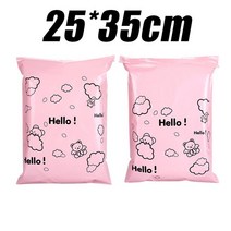 택배봉투 진회색 100장17x3 0cm/25x35cm 핑크 폴 리 메일러 귀여운 곰 인쇄 택배 봉투 헬로 플라스틱 익스, 한개옵션1, 02 25x35cm