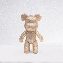 브릭베어 보석십자수 키트 핸드메이드 베어브릭, 22cm, 골드