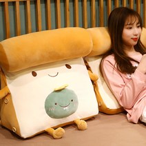 귀여운 삼각등받이 토스트 인형 소파 침대 허리받침 목 베개 좌식쿠션 [랜덤발송]