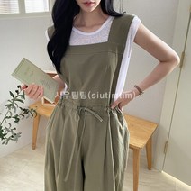 [수키] 꾸안꾸 와이드 웨스트스트링 점프수트 멜빵팬츠 1101748
