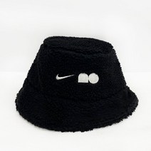 나이키 털모자 후리스 플리스 퍼모자 힙한 아이템 캠핑모자 남녀공용 매칭하기 쉬운 버킷헷 블랙