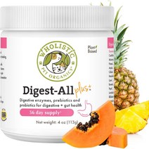 Wholistic Pet Organics 애완동물 제품: 개 프로바이오틱스와 소화효소 파우, 8온스