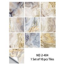 대리석타일 대리석 타일 스티커 크리스탈 필름 방수 PVC 자기 접착 벽 주방 욕실 거실 홈 DIY 장식, 20cmx20cmx10pcs, [27] MZ-2-404