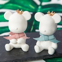 몰드몰 수제몰드 - 앉은베어 + 손모은베어 세트몰드 ( 2구 ) 2D 베어몰드 석고몰드