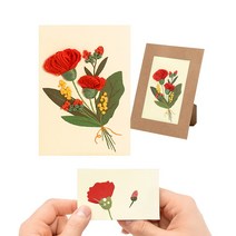 민화샵 카네이션 자수 입체카드 종이 액자 만들기 세트 바늘포함