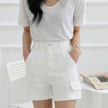 셀러허브(잡화) 여자 카고 포켓 숏 2컬러 코튼 반바지 팬츠