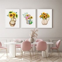 셀러허브 감성 수채화 해바라기 그림 액자 No1 10 캔버스 20호, 4번／20호53x73cm(캔버스액자옆면연장)