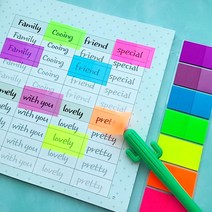 형광 7컬러 넓은 인덱스 독서라벨 플래그 탭 북마크 점착메모지, 형광7컬러넓은인덱스