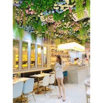 천장 식물 장식 백화점 대형마트 웨딩홀 꽃 인테리어, Q. 1제곱미터재료(철망포함)전구없음