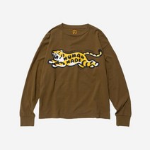 [홀릭메이드아기긴팔티셔츠] 휴먼 메이드 타이거 롱슬리브 티셔츠 올리브 드랩 Human Made Tiger L S T-Shirt Olive Drab 513190