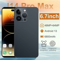 2023 글로벌 버전 i14 프로 맥스 5G 스마트폰 12G + 6.7 인치 휴대폰 6800mAh 네트워크 50mp 잠금 해제, 한개옵션1, 01 Black 12GB 512GB