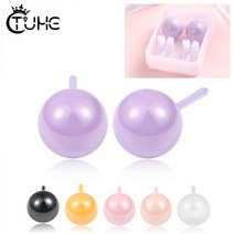 세라믹반지 남자 아크릴 세라믹 볼 스터드 귀걸이 심플 핑크 퍼플 블랙 화이트 캔디 귀 침술 박스