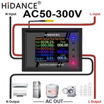 AC 미터 30A/100A 디지털 전압 앱 표시기 전력 에너지 전류계 암페어 볼트 테스터 감지기, AT24 Voltmeter