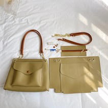 빅포켓 숄더백 DIY 가죽가방 국내 배송 국내 출고 직접 만드는 가죽가방 만들기 DIY 키트 가죽공예 만들기 패키지 가방제작 diy 가죽공예 가죽가방 DIY, 올리브