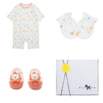 [AK PLAZA] [블루독베이비]퓨어사파리7부우주복 3종SET(WH)