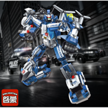 변신합체블럭 경찰시리즈 로봇 자동차 헬기 남아초등선물 크리스마스 선물 500피스이상 중형크기, 폴리스로봇(6종 합체/577pcs)