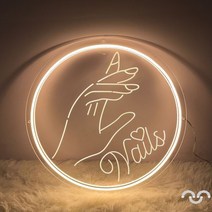LED 아크릴 네온 싸인 조명 네일샵 뷰티샵 개업선물 미니 간판 사인 오픈, yellow, 40X40cm USB