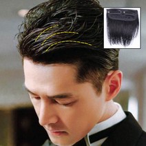 남자부분가발 옆머리 앞 뒤 붙임 헤어 풍성한 머리숱, onesize, 내츄럴블랙_onesize