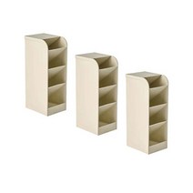 눕눕 책상 정리 데스크 수납함, 베이지 소형 3개입