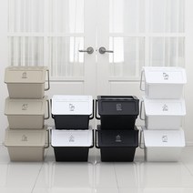 모던데일 재활용 분리수거함 1P, 블랙