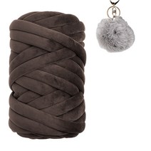 청송뜨개실 코코니 벨벳 자이언트얀실 1kg + 털방울(1개) 빅얀 핑거니팅 뜨개실 털실, 11.밤색