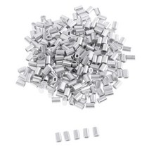 압착 루프 슬리브 낚시 와이어 파이프 0.8mm/1mm/1.2mm/1.5mm 4 크기의 100팩, 실버, 알루미늄